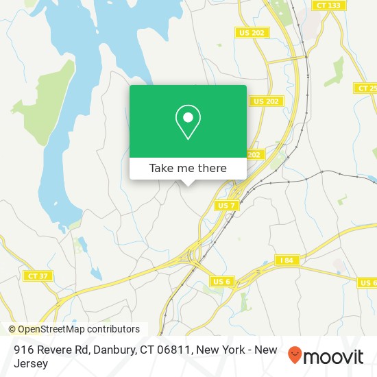 Mapa de 916 Revere Rd, Danbury, CT 06811