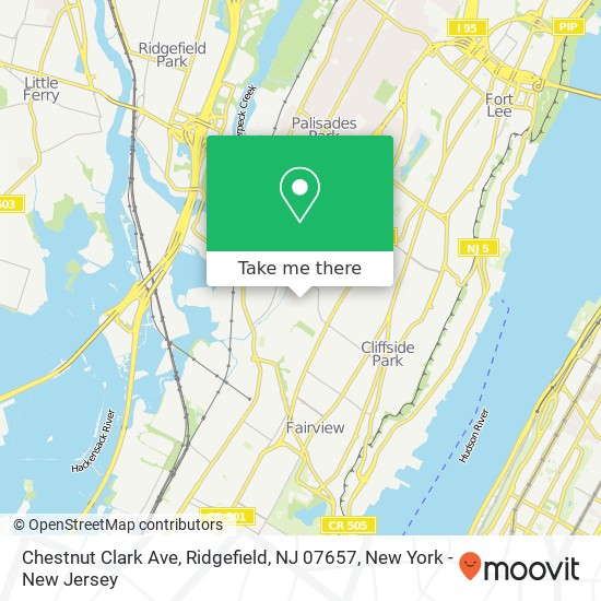 Mapa de Chestnut Clark Ave, Ridgefield, NJ 07657