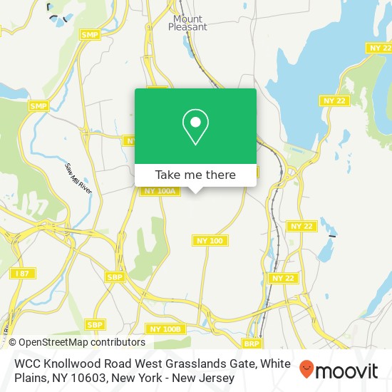 Mapa de WCC Knollwood Road West Grasslands Gate, White Plains, NY 10603