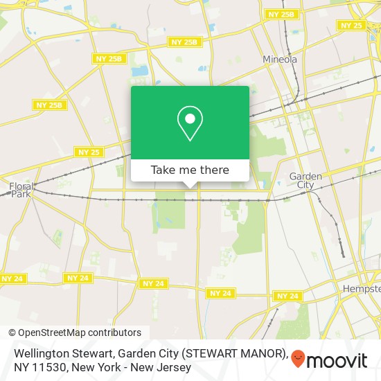 Mapa de Wellington Stewart, Garden City (STEWART MANOR), NY 11530