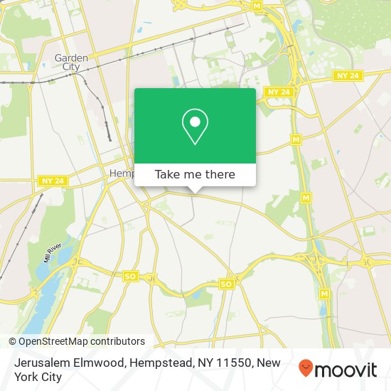 Mapa de Jerusalem Elmwood, Hempstead, NY 11550