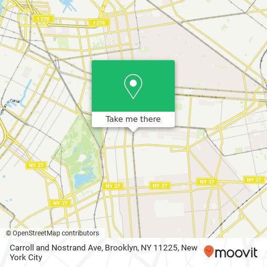 Mapa de Carroll and Nostrand Ave, Brooklyn, NY 11225