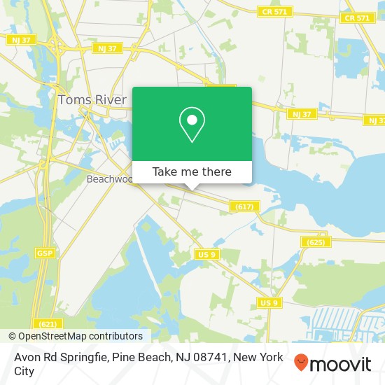 Avon Rd Springfie, Pine Beach, NJ 08741 map