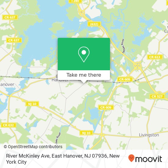 Mapa de River McKinley Ave, East Hanover, NJ 07936