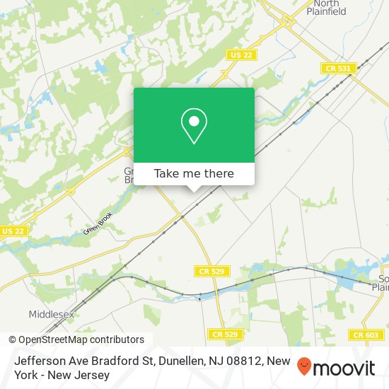 Jefferson Ave Bradford St, Dunellen, NJ 08812 map