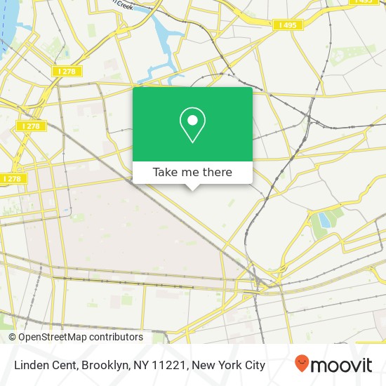 Mapa de Linden Cent, Brooklyn, NY 11221