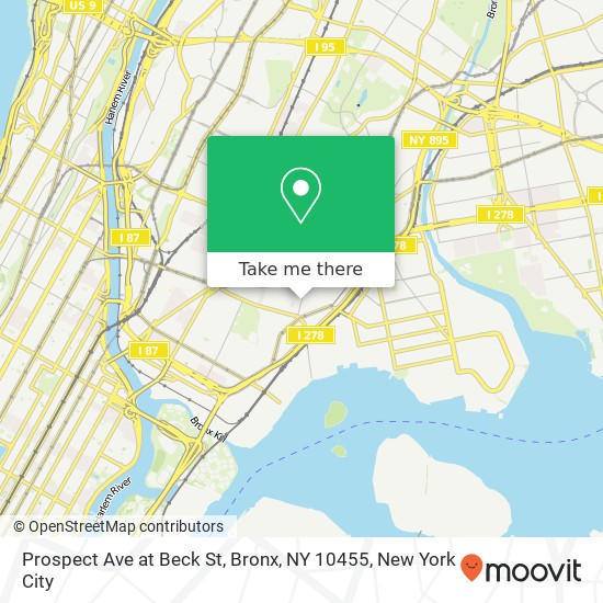 Prospect Ave at Beck St, Bronx, NY 10455 map