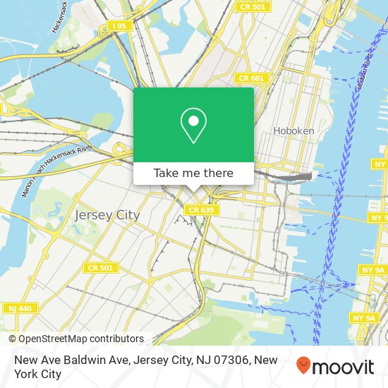 New Ave Baldwin Ave, Jersey City, NJ 07306 map