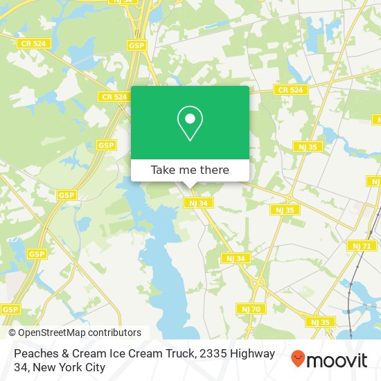 Mapa de Peaches & Cream Ice Cream Truck, 2335 Highway 34