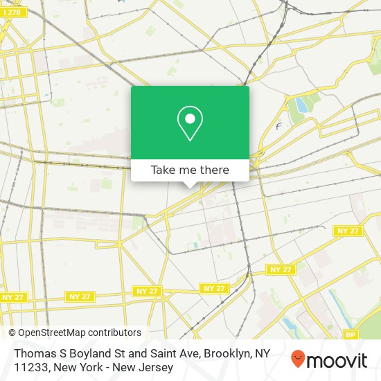 Thomas S Boyland St and Saint Ave, Brooklyn, NY 11233 map