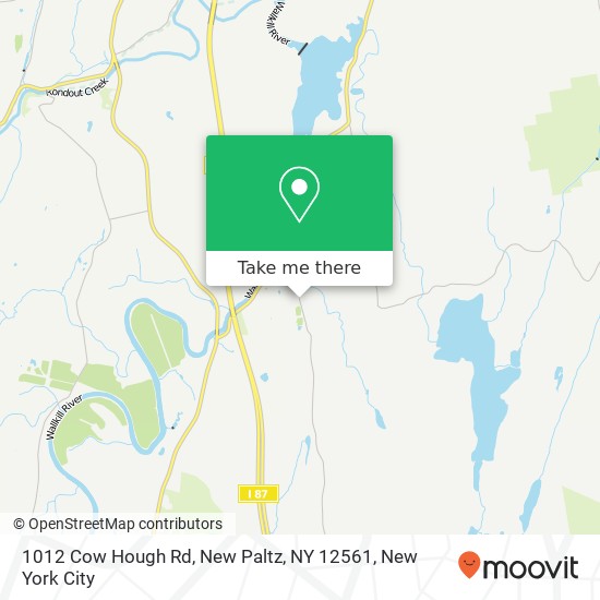 Mapa de 1012 Cow Hough Rd, New Paltz, NY 12561