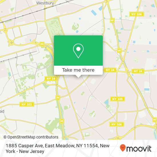 Mapa de 1885 Casper Ave, East Meadow, NY 11554