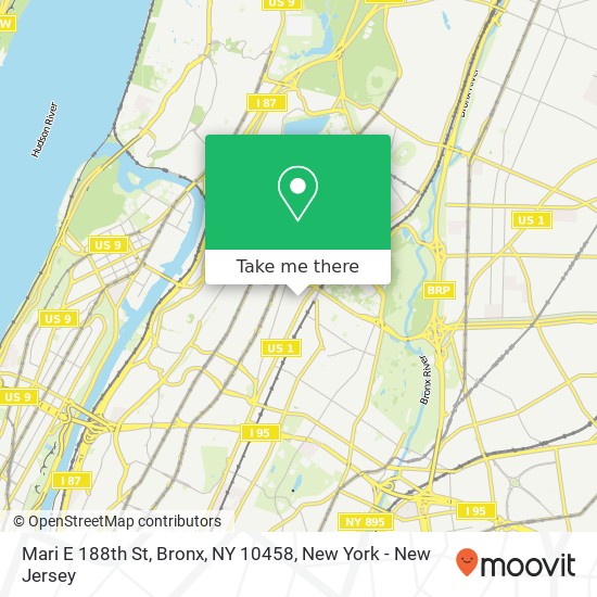 Mapa de Mari E 188th St, Bronx, NY 10458