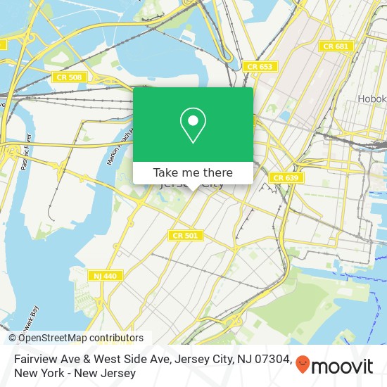 Fairview Ave & West Side Ave, Jersey City, NJ 07304 map
