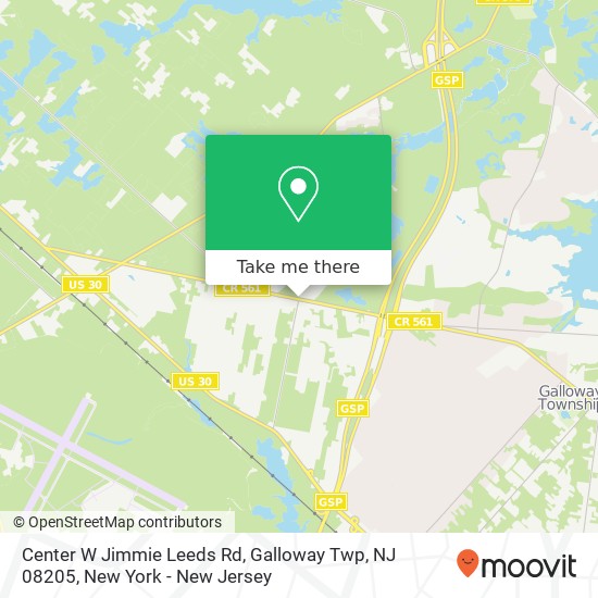 Mapa de Center W Jimmie Leeds Rd, Galloway Twp, NJ 08205