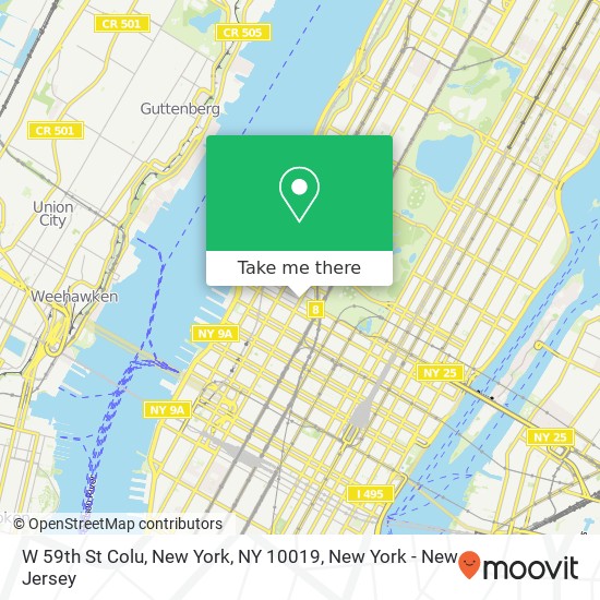 W 59th St Colu, New York, NY 10019 map