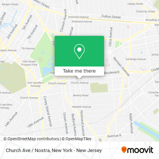 Mapa de Church Ave / Nostra