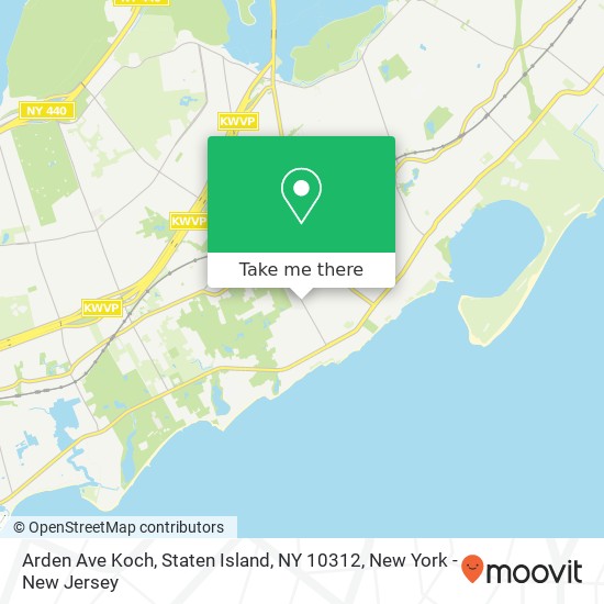 Mapa de Arden Ave Koch, Staten Island, NY 10312