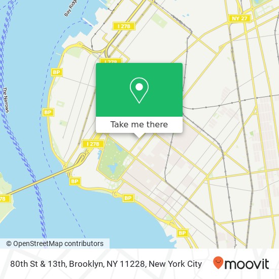 Mapa de 80th St & 13th, Brooklyn, NY 11228