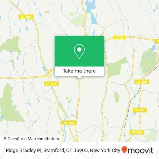 Mapa de Ridge Bradley Pl, Stamford, CT 06905