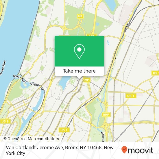 Mapa de Van Cortlandt Jerome Ave, Bronx, NY 10468