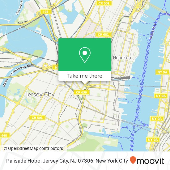 Mapa de Palisade Hobo, Jersey City, NJ 07306