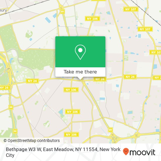 Mapa de Bethpage W3 W, East Meadow, NY 11554