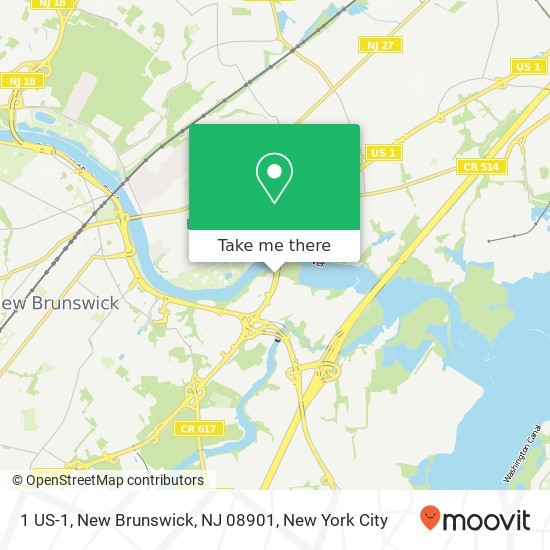 Mapa de 1 US-1, New Brunswick, NJ 08901