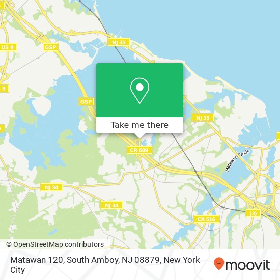 Mapa de Matawan 120, South Amboy, NJ 08879