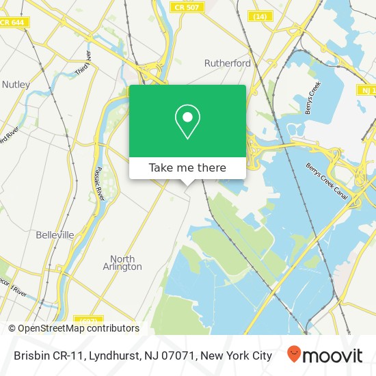 Mapa de Brisbin CR-11, Lyndhurst, NJ 07071