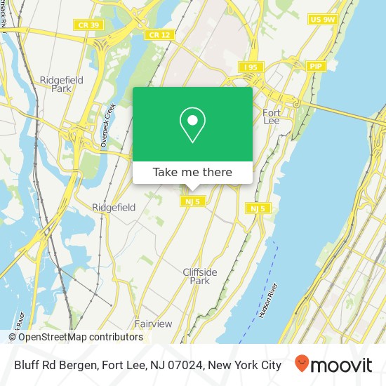 Bluff Rd Bergen, Fort Lee, NJ 07024 map