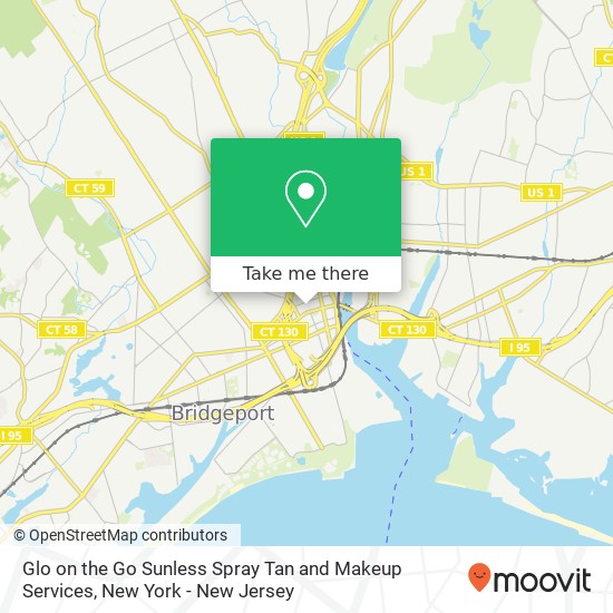 Glo on the Go Sunless Spray Tan and Makeup Services map