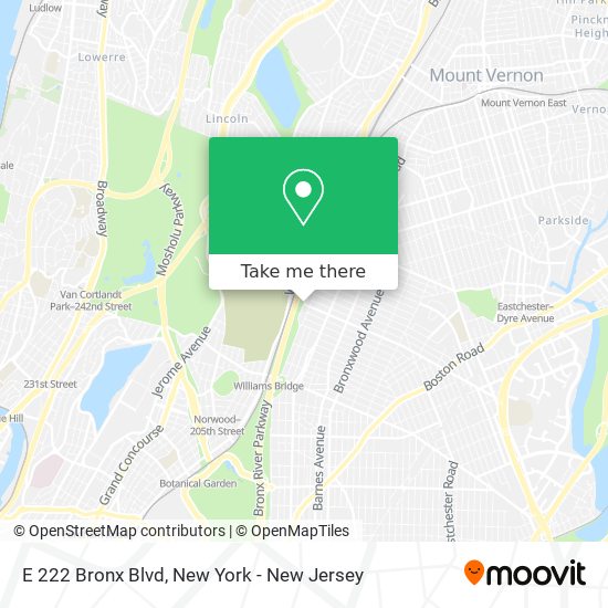 E 222 Bronx Blvd map