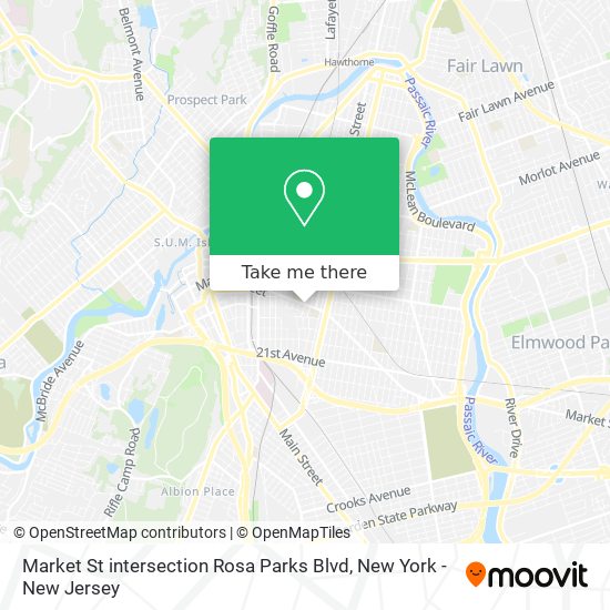 Mapa de Market St intersection Rosa Parks Blvd