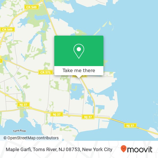 Mapa de Maple Garfi, Toms River, NJ 08753