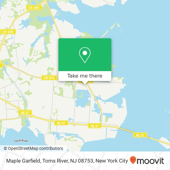 Mapa de Maple Garfield, Toms River, NJ 08753