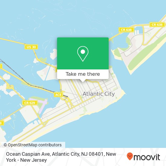 Mapa de Ocean Caspian Ave, Atlantic City, NJ 08401