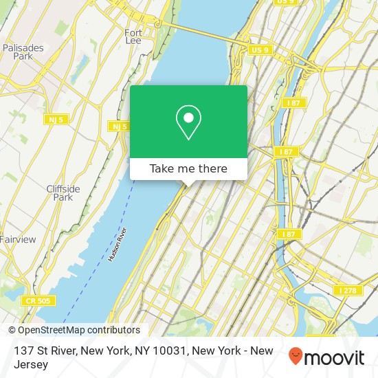 Mapa de 137 St River, New York, NY 10031