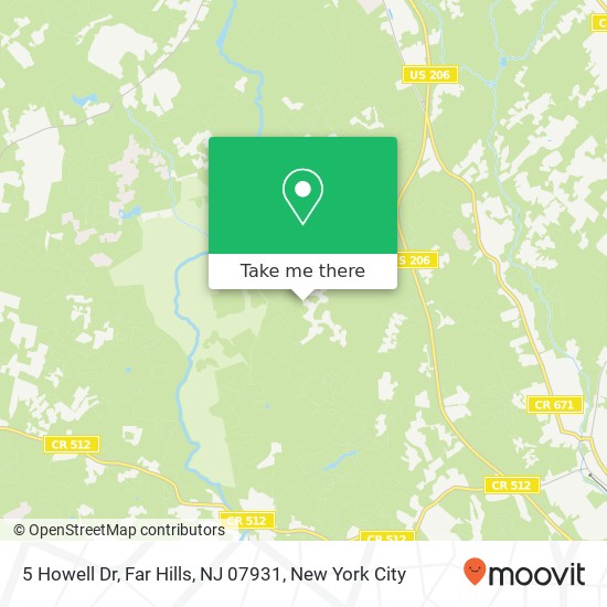 Mapa de 5 Howell Dr, Far Hills, NJ 07931