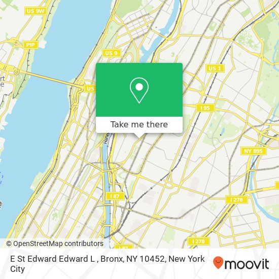 Mapa de E St Edward Edward L , Bronx, NY 10452