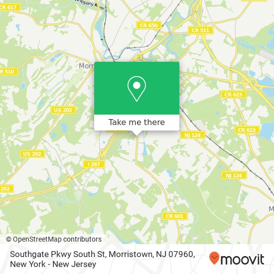 Mapa de Southgate Pkwy South St, Morristown, NJ 07960