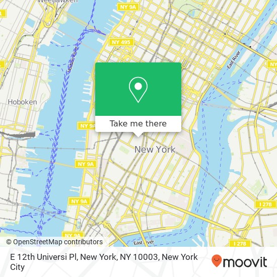 E 12th Universi Pl, New York, NY 10003 map