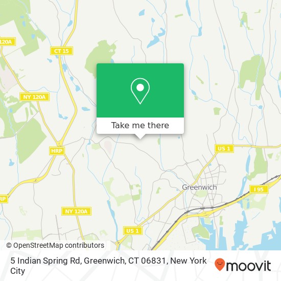 Mapa de 5 Indian Spring Rd, Greenwich, CT 06831