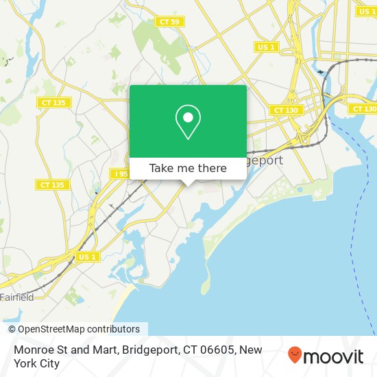 Monroe St and Mart, Bridgeport, CT 06605 map