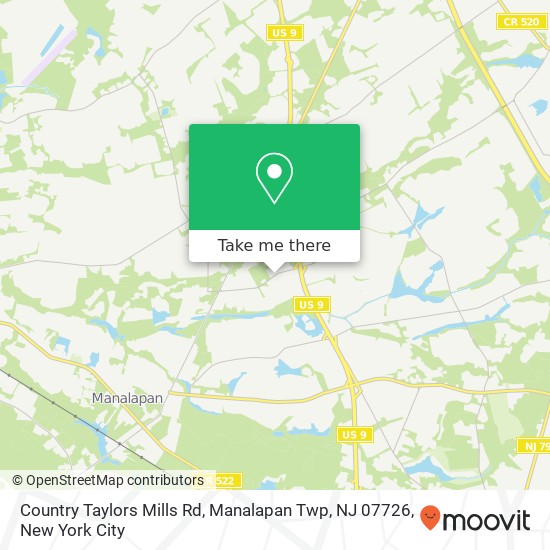 Country Taylors Mills Rd, Manalapan Twp, NJ 07726 map