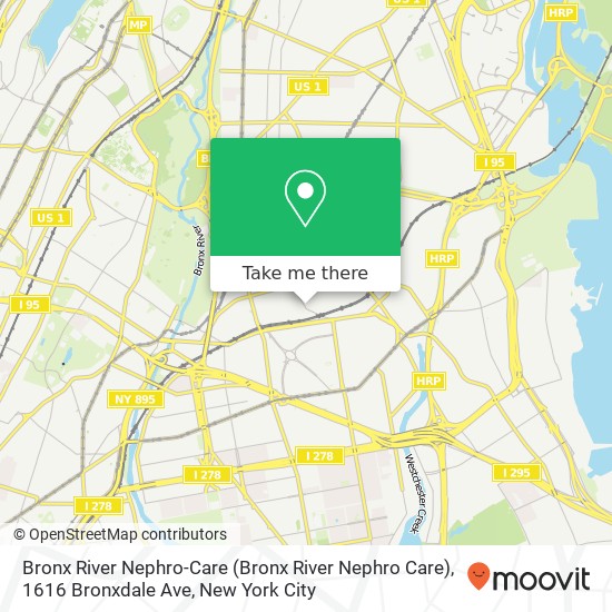 Mapa de Bronx River Nephro-Care (Bronx River Nephro Care), 1616 Bronxdale Ave