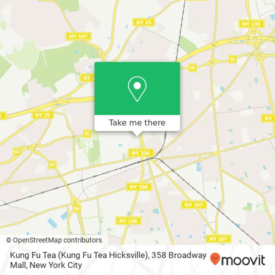 Mapa de Kung Fu Tea (Kung Fu Tea Hicksville), 358 Broadway Mall