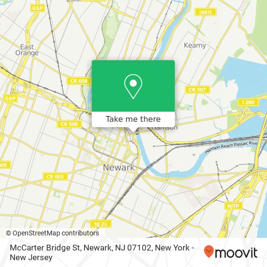 Mapa de McCarter Bridge St, Newark, NJ 07102