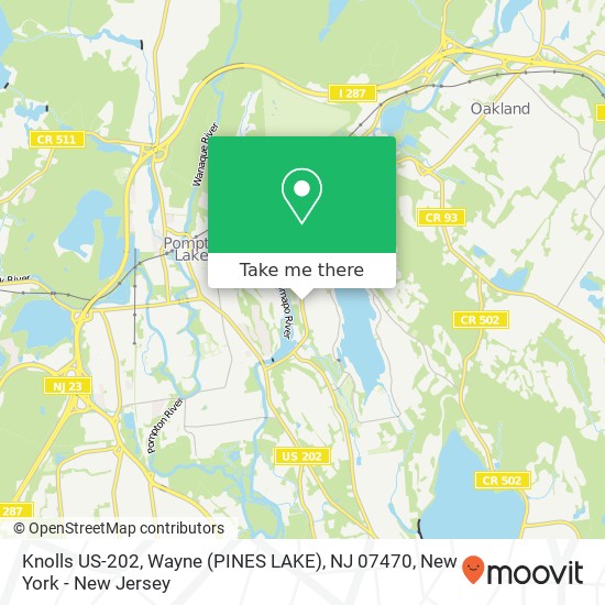 Knolls US-202, Wayne (PINES LAKE), NJ 07470 map