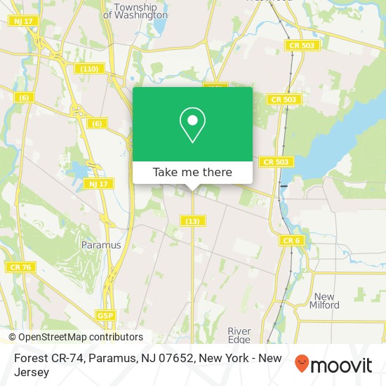 Mapa de Forest CR-74, Paramus, NJ 07652